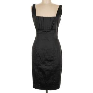 Calvin Klein Black Sleeveless Sheath Dress Pleated Bust